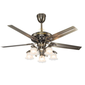 Quạt trần đèn trang trí DCT Fan 103 kim loại màu xám