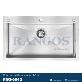 CHẬU RỬA BÁT HANDMADE 1 HỐ LỚN RGS-6843